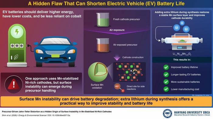 Researchers show how air exposure during storage of battery precursors affects the chemistry of manganese in manganese coated batteries and how to prevent it.

CREDIT
Professor Jin Ho Bang from Hanyang University