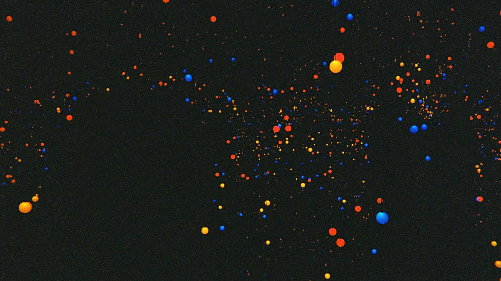 Colorful abstract pattern with vibrant dots on a black background, creative design.