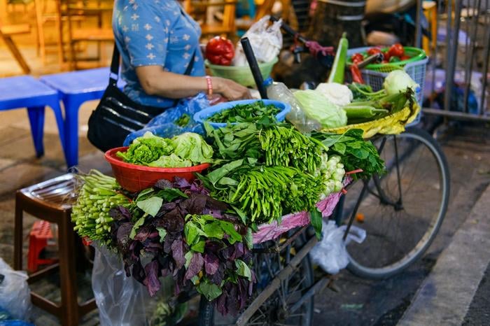 Fresh produce for sale on the street in Hanoi, Vietnam. CREDIT Ha Dao / CIAT